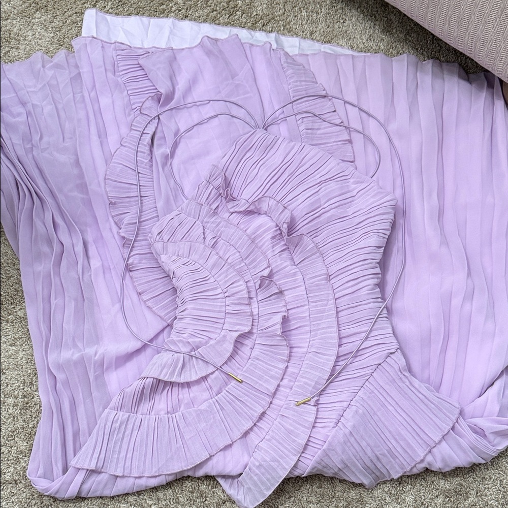 Pretty Lilac Pleated Dress